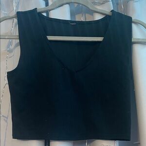 Classic Black V-Neck Crop Tank Top